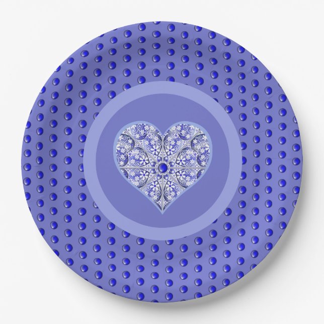 Ceramic Lace Blue of Greece Paper Plate (Front)