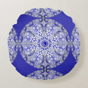 Ceramic lace Blue of Greece Round Cushion