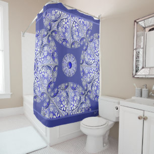 Ceramic Lace Blue of Greece Shower Curtain