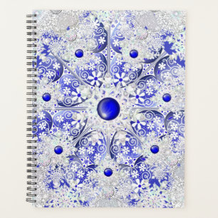 Ceramic lace blue of Greece & snowflake Planner