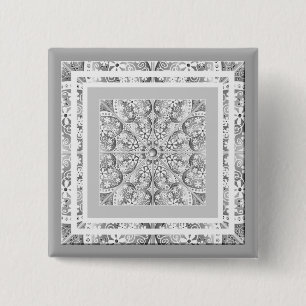 Ceramic lace Grey 15 Cm Square Badge