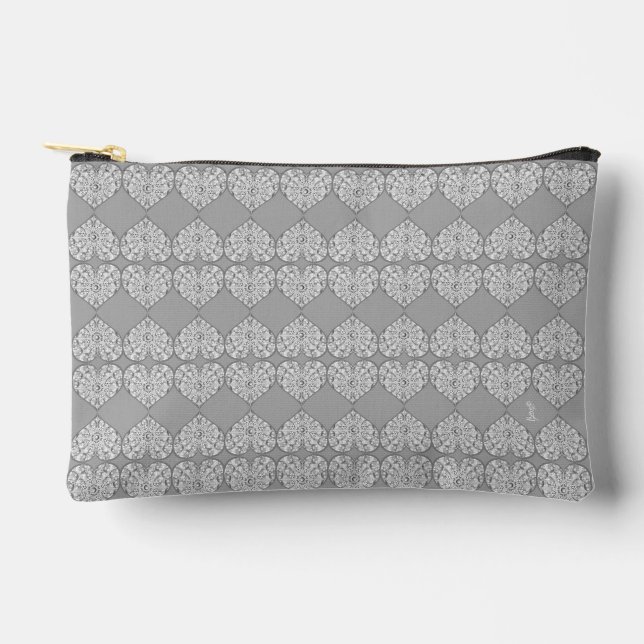 Ceramic lace Grey Accessory Pouch (Front)