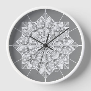 Ceramic Lace Grey Clock