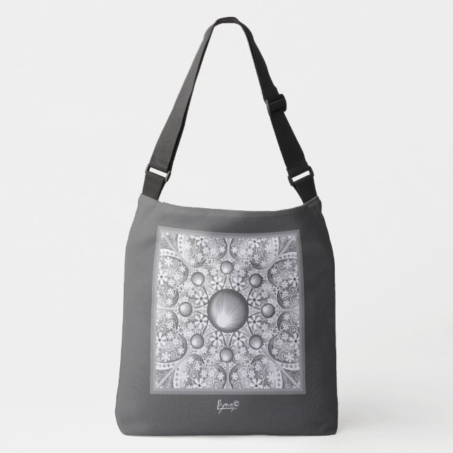 Ceramic lace Grey Crossbody Bag (Front)