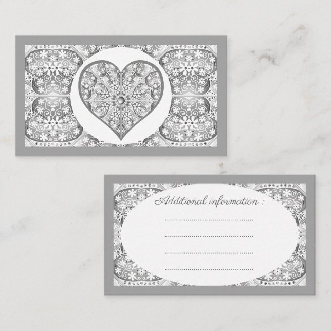 Ceramic lace Grey Enclosure Card (Front/Back)