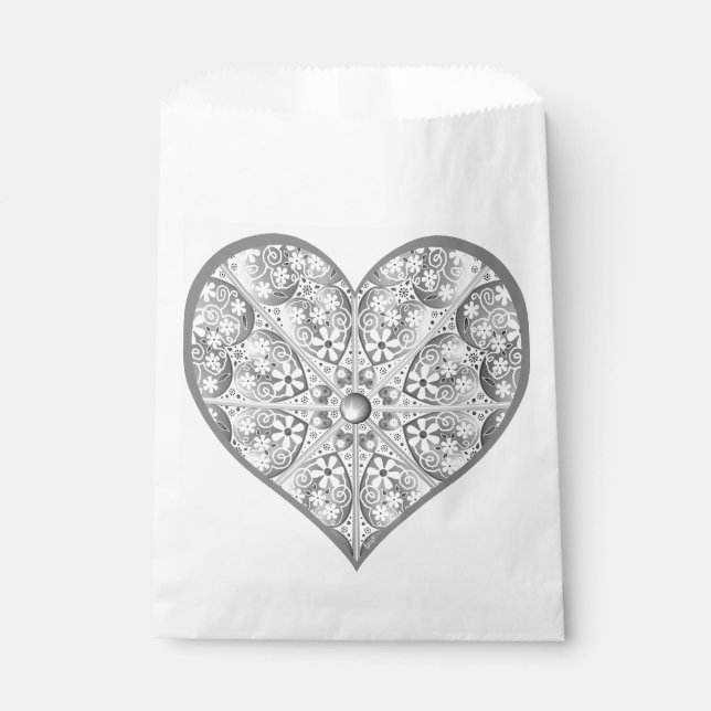 Ceramic Lace grey Favour Bags (Front)