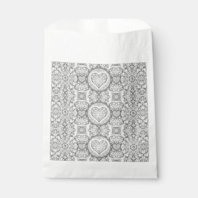 Ceramic Lace grey Favour Bags (Front)