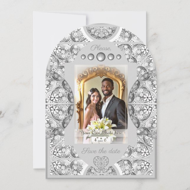 Ceramic lace Grey Invitation (Front)