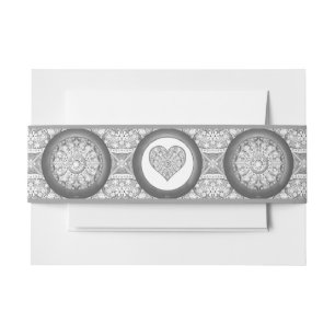 Ceramic Lace grey Invitation Belly Band