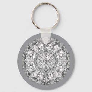 Ceramic lace Grey Key Ring