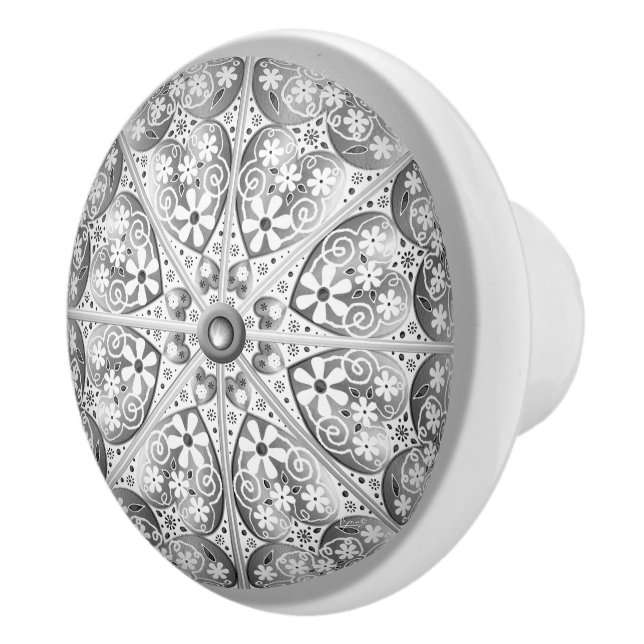 Ceramic lace grey knob (Right)