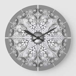 Ceramic Lace Grey Large Clock