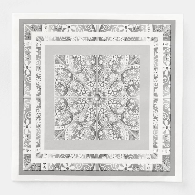 Ceramic Lace Grey Napkin (Front)