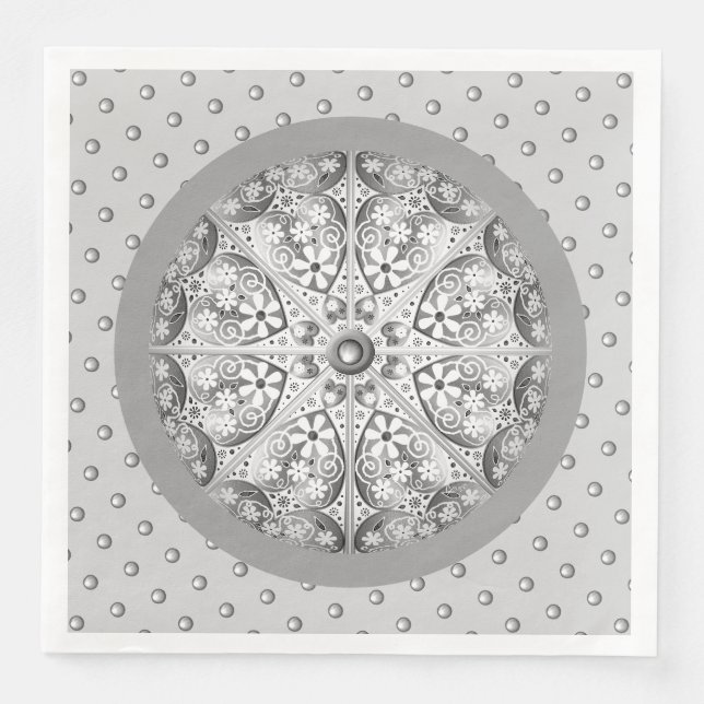 Ceramic Lace Grey Napkin (Front)