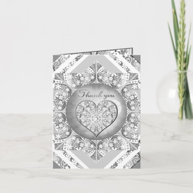 Ceramic Lace grey Note Card (Front)