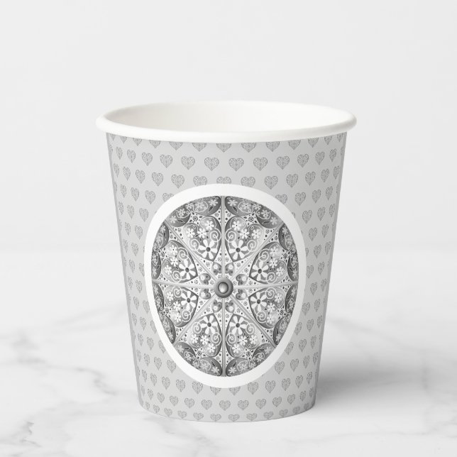 Ceramic Lace grey Paper Cups (Front)