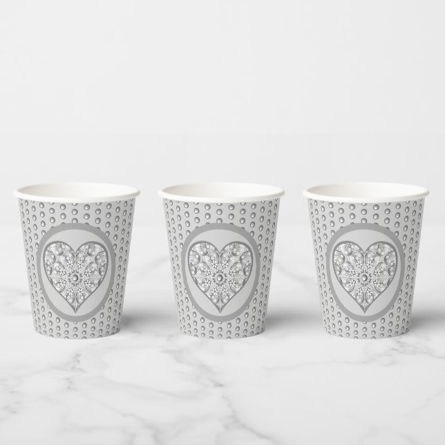 Ceramic Lace grey Paper Cups (Multi)