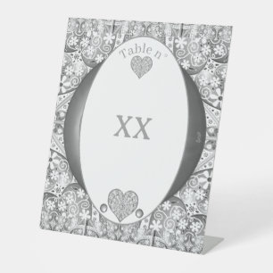 Ceramic Lace grey Pedestal Sign