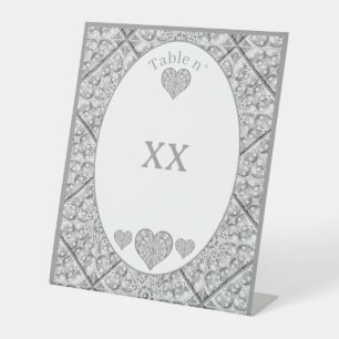 Ceramic Lace grey Pedestal Sign