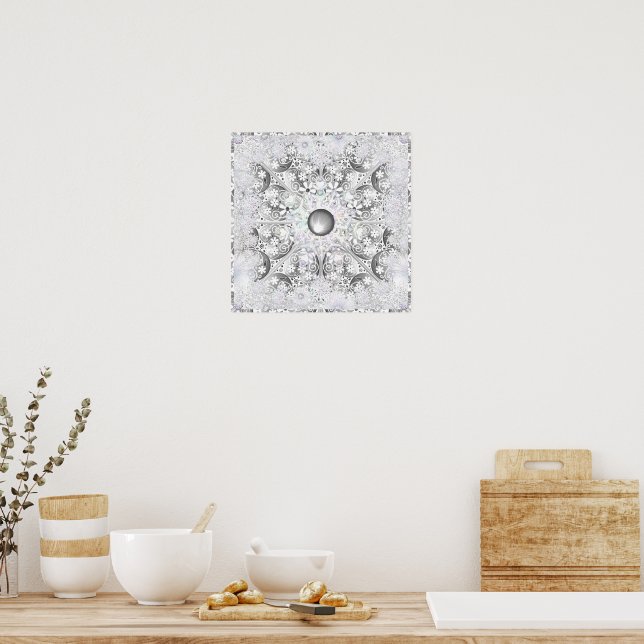 Ceramic lace grey & snowflake poster (Kitchen)