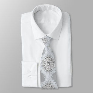 Ceramic lace grey & snowflake tie