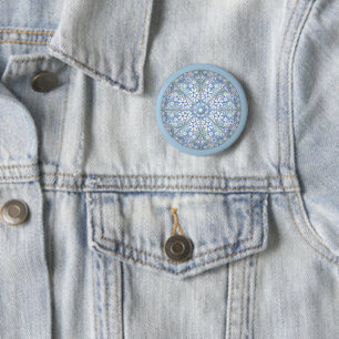 Ceramic lace Light blue 6 Cm Round Badge