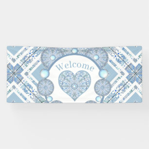 Ceramic Lace Light Blue Banner