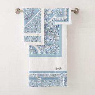 Ceramic Lace light blue, Bath Towel Set