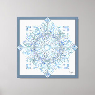 Ceramic Lace Light Blue Canvas Print