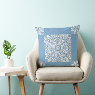 Ceramic lace light blue cushion