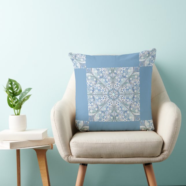 Ceramic lace light blue cushion (Chair)