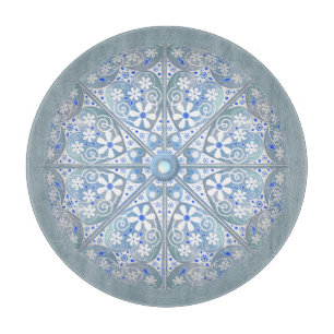 Ceramic Lace light blue Cutting Board