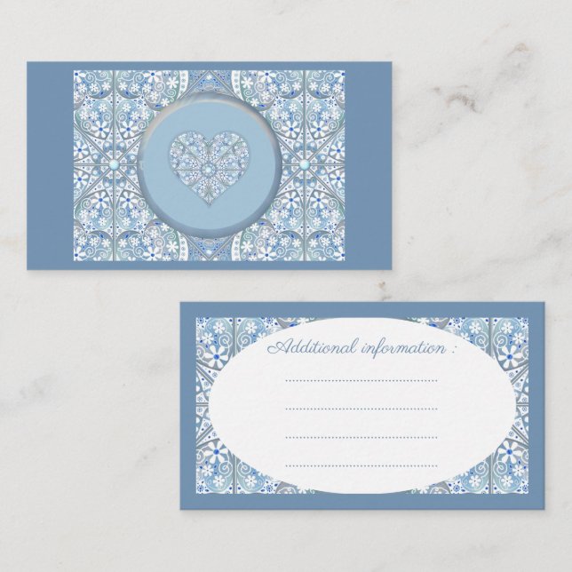 Ceramic lace Light blue Enclosure Card (Front/Back)