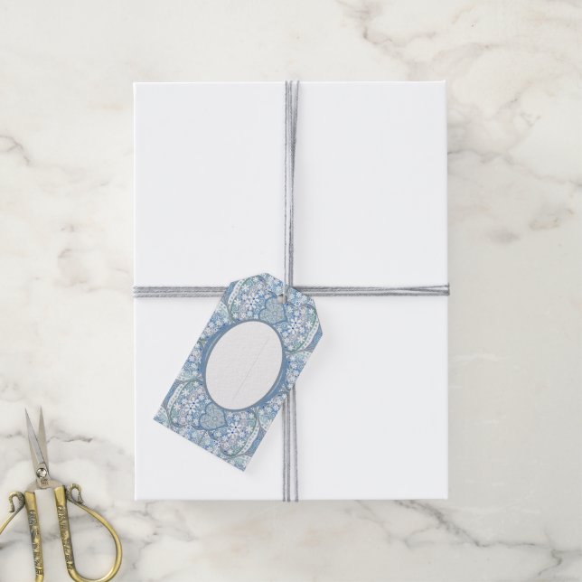 Ceramic lace Light blue Gift Tags (With Twine)