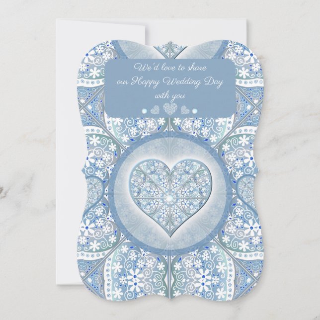 Ceramic Lace Light Blue Invitation (Front)
