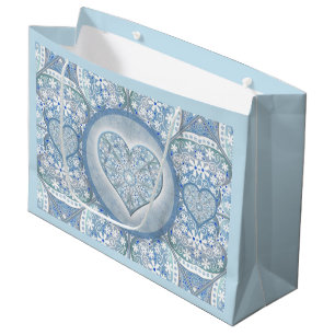 Ceramic lace Light blue Large Gift Bag