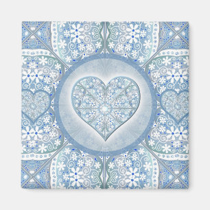 Ceramic lace Light blue Magnet