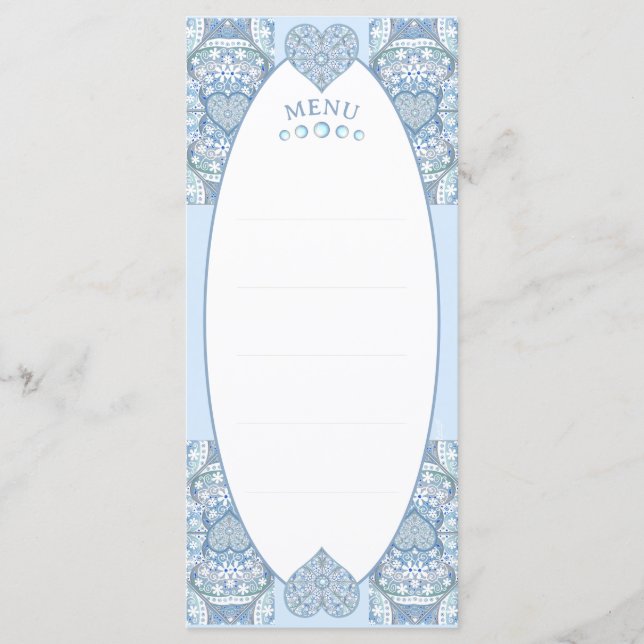 Ceramic Lace Light Blue Menu (Front)
