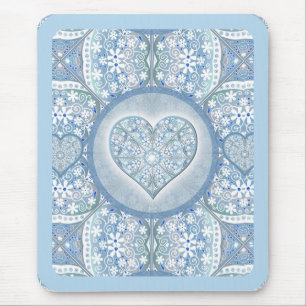Ceramic lace Light blue Mouse Pad