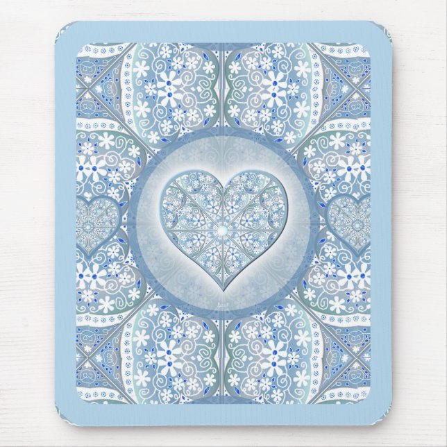Ceramic lace Light blue Mouse Pad (Front)