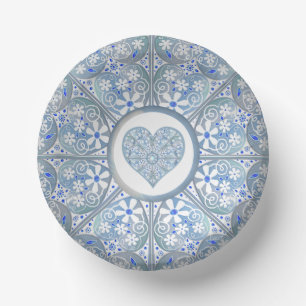 Ceramic Lace Light Blue Paper Plate