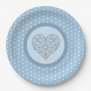 Ceramic Lace Light Blue Paper Plate