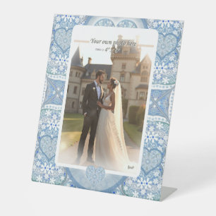 Ceramic lace Light blue Pedestal Sign