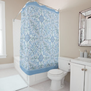 Ceramic Lace Light blue Shower Curtain