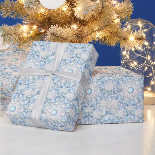 Ceramic lace light blue & snowflake wrapping paper