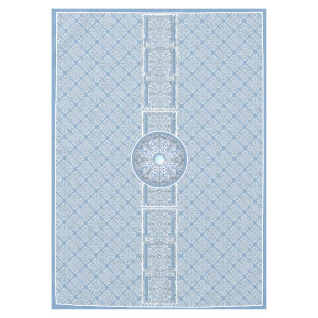 Ceramic Lace Light Blue Tablecloth (Front)