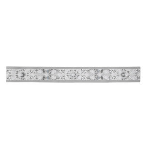 Ceramic lace light grey & snowflake satin ribbon