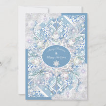 Ceramic lace sky blue & snowflake