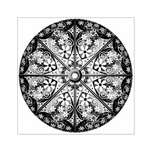 ceramic lace sky blue & snowflake rubber stamp