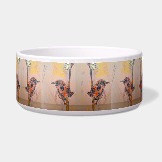 CERAMIC LARGE PET BOWL - MARSH WREN